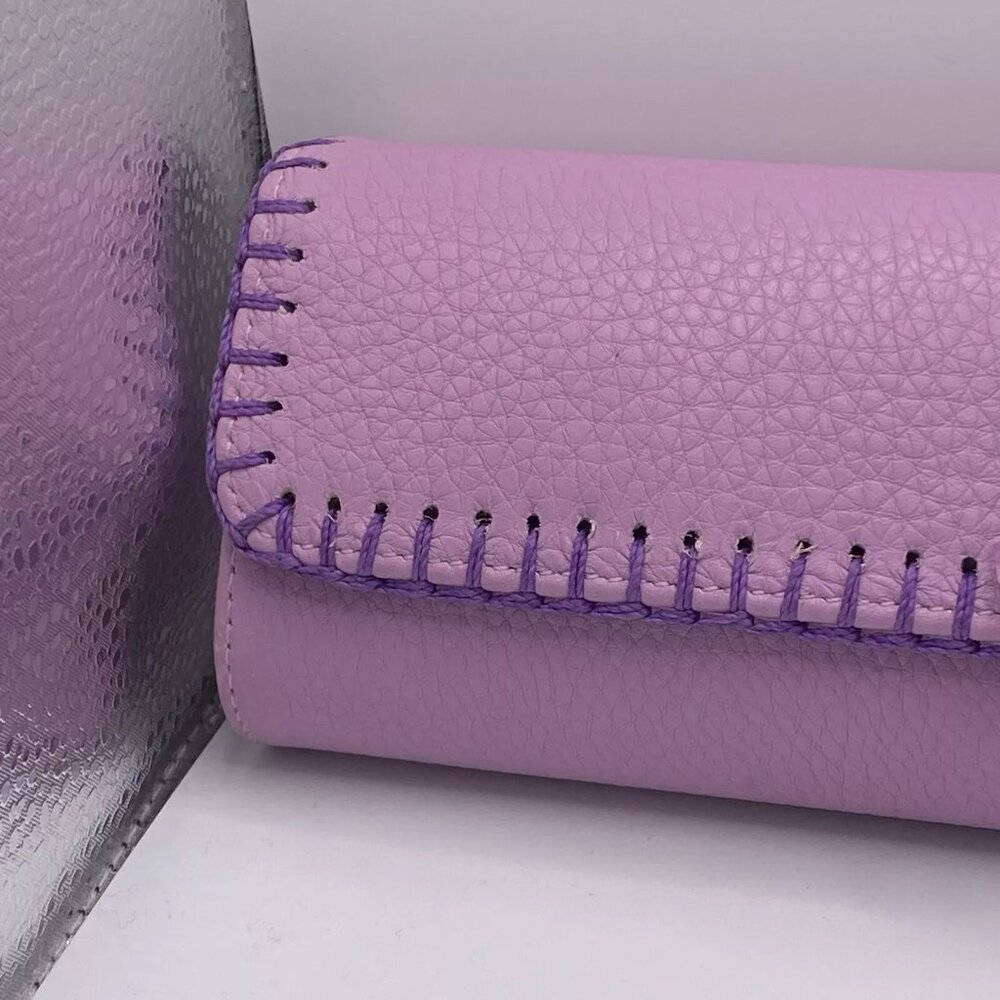 Fatto A Mano By Carlos Falchi Python Leather Purp… - image 4